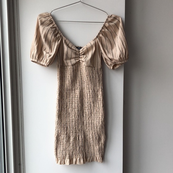 NWT Bershka Striped Smocked Mini Dress! - Picture 4 of 14